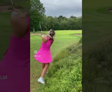 could you play this shot & hit the green?? #golf #shorts #golfgirl #golfshot