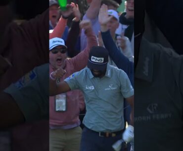 Sahith Theegala chips in for birdie on No. 16 | The Masters #shorts