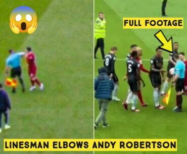 😱 Linesman elbows Andy Robertson at half-time during Liverpool vs Arsenal