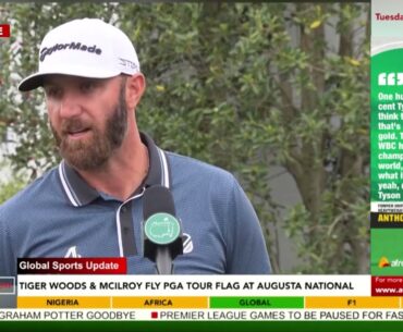 TIGER WOODS & McLLROY FLY PGA TOUR FLAG AT AUGUSTA NATIONAL || Afrosport Now