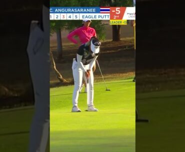 April Angurasaranee rolls in a second eagle in five holes to close the gap at the top