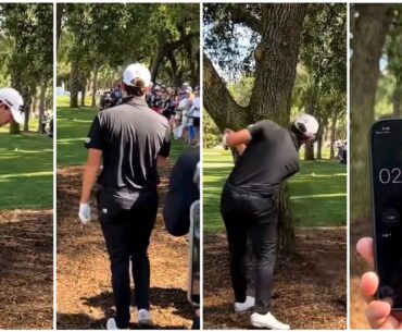 Gallery members got out the timers as Patrick Cantlay took 2 mins and 50 seconds to hit a shot.