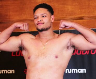 USYK'S SPARRING PARTNER FOR FURY & HEAVYWEIGHT BEAST MATTY HARRIS WEIGHS-IN AHEAD OF FIGHT NUMBER 5