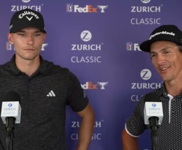Nicolai Hojgaard and Thorbjørn Olesen Friday Danish Interview 2023 Zurich Classic of New Orleans