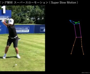 【ゴルフ】谷原秀人のスイング解析 スローモーション 2018年【正面】