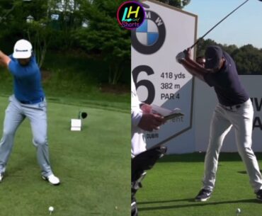 JOHN RAHM vs TONY FINAU Driver Slow Motion Swing Face On