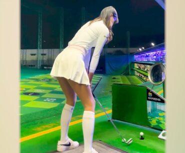 183cm 모델같은 KLPGA 프로 류혜인 미녀골퍼의 훌륭한 어드레스와 완벽한 골프스윙~!!