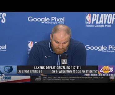 We have no answer for LeBron James - Taylor Jenkins on Lakers beat Grizzlies 117-111 game 4