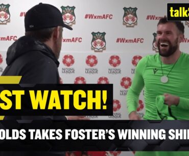 📺 WATCH: The moment Ryan Reynolds grabs Ben Foster's Wrexham promotion winning shirt! 🤣