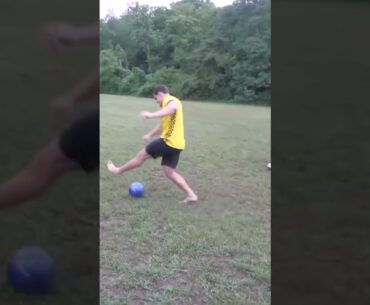 Playing Soccer with a BOWLING BALL… #fail #soccer #sports