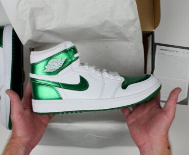 Air Jordan 1 High G Spikeless Golf Shoes - White/Pine Limited Edition Unboxing | GolfLocker.com