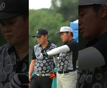 Black Challenge Golf BDG Tournament  wearing " Black Ball Galaxy"  t-shirt design by DARAON