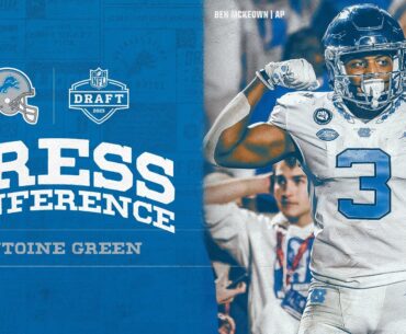 Antoine Green speaks to the media on April 29