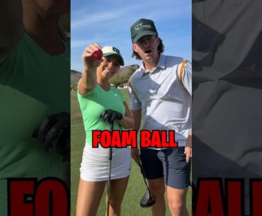 Foam Golf Ball on a REAL Golf Course!! (W/ Hailey Ostrom)