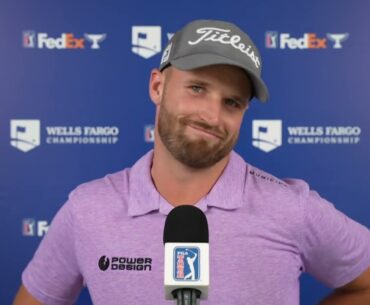 Wyndham Clark  Saturday Flash Interview 2023 Wells Fargo Championship · Round 3