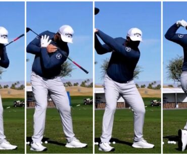 Jon Rahm Driver Swing Routine and  Slowmotion. Watch Shoulder Turn!