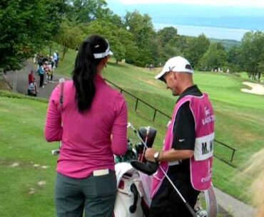 Michelle Wie & Sandra Gal short iron shots at Evian Masters 2010