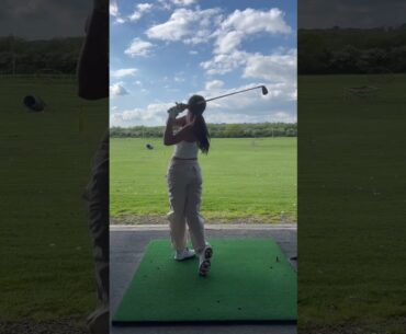Hitting straight shots #golfgirl #golfer #golfshorts #shorts
