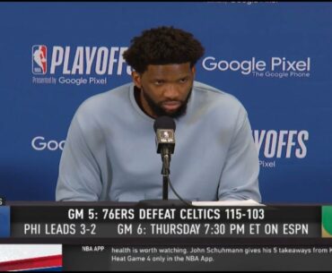 "Sixers IN 6!" - Joel Embiid makes a STATEMENT after 76ers dominate Tatum, Celtics 115-103 in Game 5