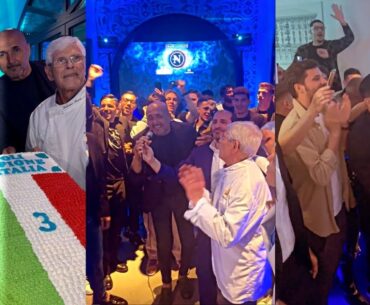 Festa scudetto Napoli 🥳 Spalletti scatenato canta Nino D'Angelo e la squadra "La capolista se ne va"