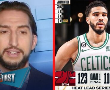 FIRST THING FIRST | Nick reacts Jayson Tatum drops 30 Pts as Celtics fall to Heat 123-116 in Game 1