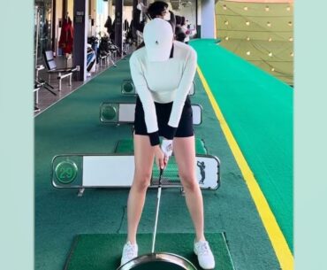 부드러운 아이언샷~! KLPGA 프로 이한솔 미녀골퍼의 골프기초스윙~!
