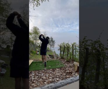 First hit this year (backyard golf) 🥹🏌🏻‍♂️🇳🇴 #golf #shorts
