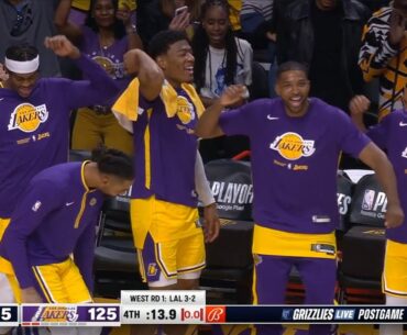 Lakers sing "Whoop that trick" and hit the griddy after eliminating the Grizzlies