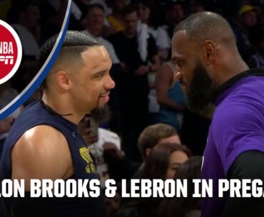 LeBron James & Dillon Brooks exchange words in pregame 😳 | NBA on ESPN