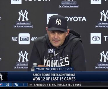 Manager Aaron Boone after the Yankees' win