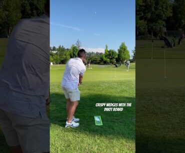 Hitting crispy wedges with the Divot Board