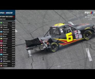 NORM BENNING CRASH - 2023 TYSON 250 NASCAR CRAFTSMAN TRUCK SERIES PRACTICE AT NORTH WILKESBORO