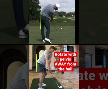 Stop early hip extension - keep pelvis away from the ball #golfdrills #dustinjohnson