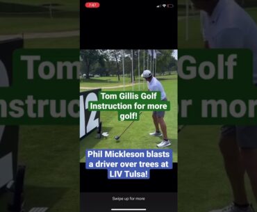 Phil Mickelson blasts a driver over trees at LIV Tulsa! #philmickelson #livtulsa #golf