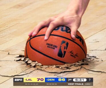 Ball gets stuck during NBA game..