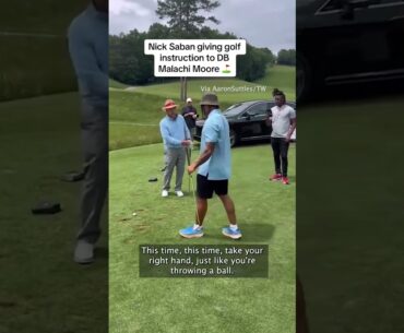 Nick Saban giving golf instruction to DB Malachi Moore ⛳️ #shorts