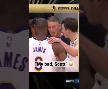 “My Bad, Scott” - LeBron James & Scott Foster HILARIOUS Mic’d Up In Game 3! 🤣 | #Shorts
