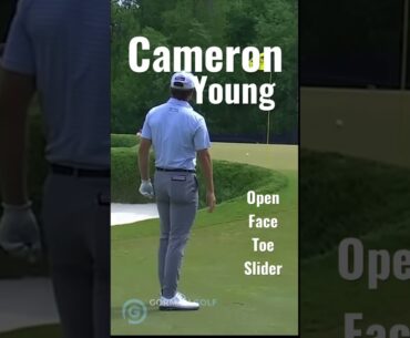 Cameron Young High soft lob shot Open Face Toe Slider #sidehustle #spin #golfswing