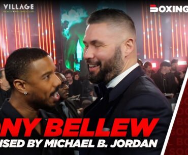 Michael B. Jordan INTERRUPTS Tony Bellew At Creed 3 Film Premiere