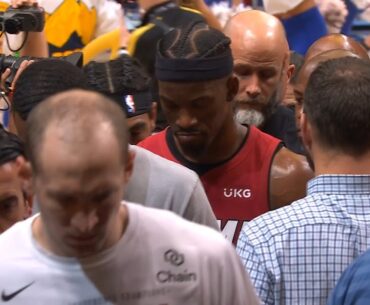 Jimmy Butler nods his head after Nuggets win Game 1 of NBA Finals vs Heat