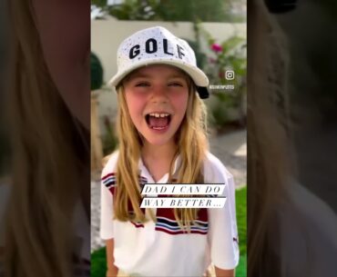 7 YEARS OLD GOLF GIRL GIVES DAD A LESSON #golf #golfer #futurestars #funny #reels #golftips #insta