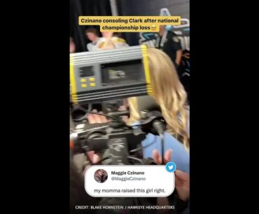 Iowa Women's Basketball | Monika Czinano Consoles Caitlin Clark Post National Championship Loss