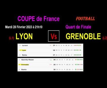 LYON - GRENOBLE : Quart de finale de la coupe de France, match de football du 28/02/2023