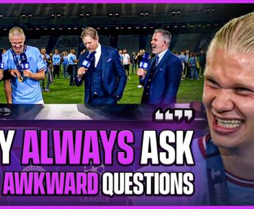 Erling Haaland jokes with Henry, Micah and Carra after UCL win! 😆