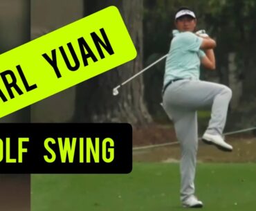 Carl Yuan Golf Swing & Range Practice - such a unique golf swing.