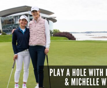 AJGA standout Katie Li and LPGA Pro Michelle Wie West play No.18 at Liberty National