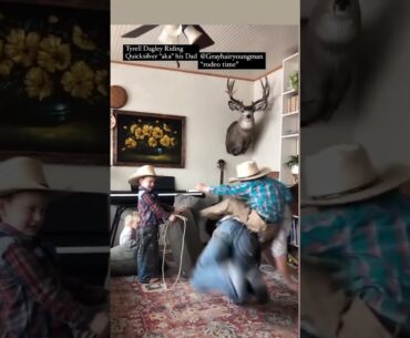 Cowboy dad of the year? #cowboy #rodeo #bullriding