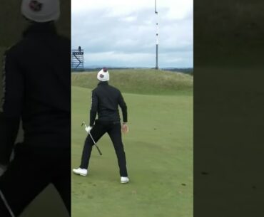Joakim Lagergren with a great approach into the 4th at the Old Course during the 2021 #dunhilllinks