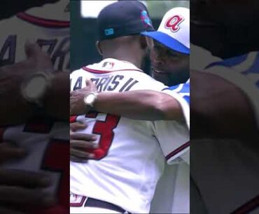 Father's Day first pitch from Michael Harris Sr. 💙 | #Shorts