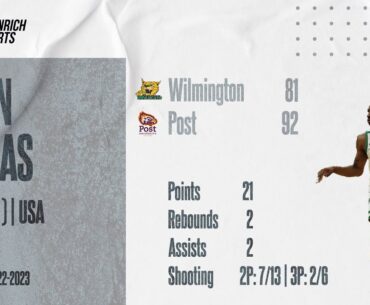 Justin Thomas #14 white (Wilmington University vs Post | 2022/2023)